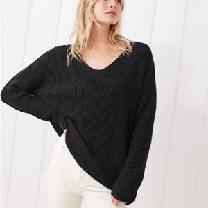 Jenni Kayne Cotton Cabin Sweater - Black - Small